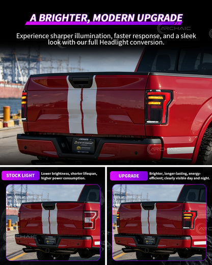 Luces traseras LED para Ford F-150 2015-2020 y Raptor 2017-2020 | Intermitente secuencial, animación de inicio, luces traseras LED completas, compatible con halógenas y LED OEM