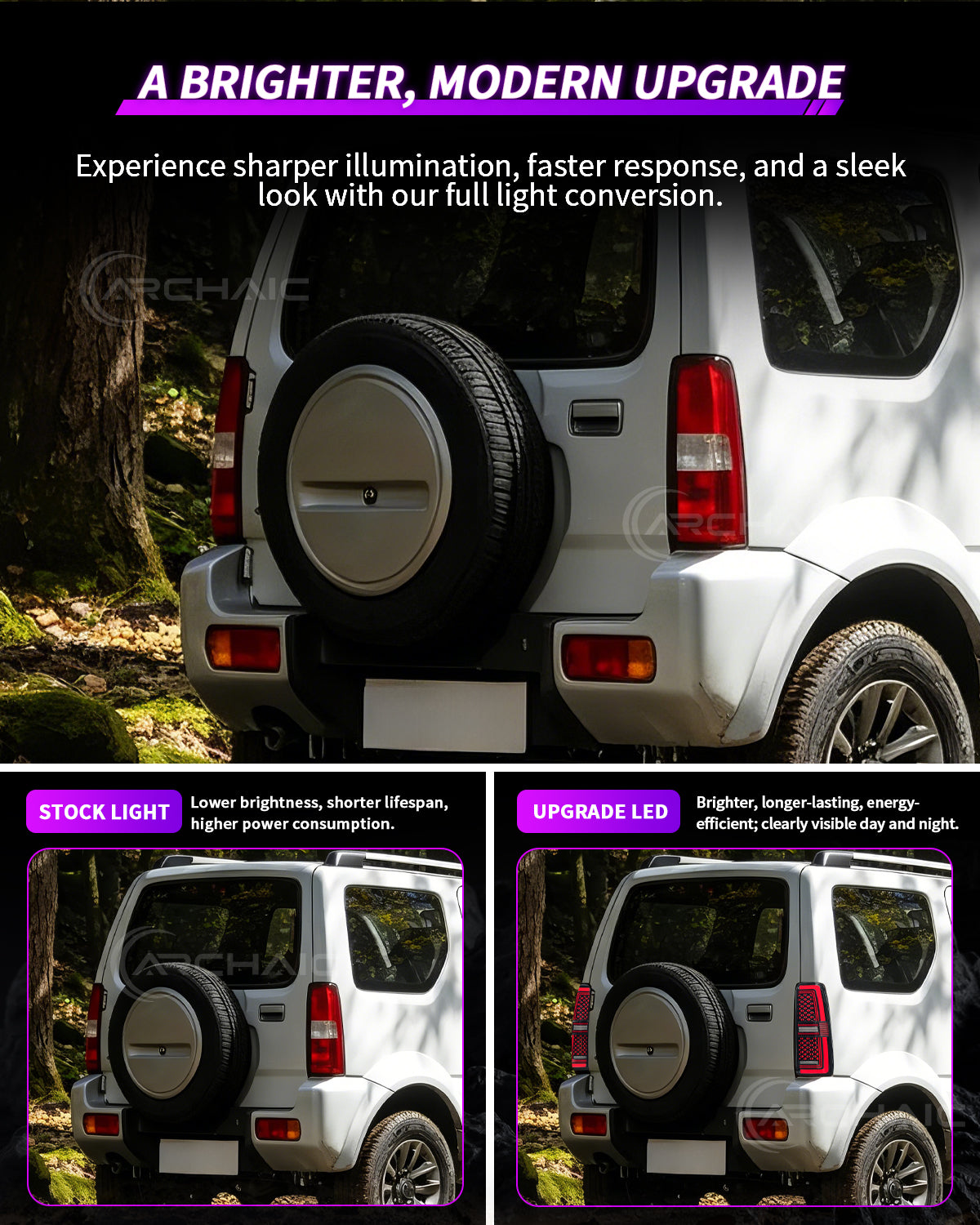 Full LED Tail Lights for Suzuki Jimny JB23 JB43 2007–2017 | Startup Animation