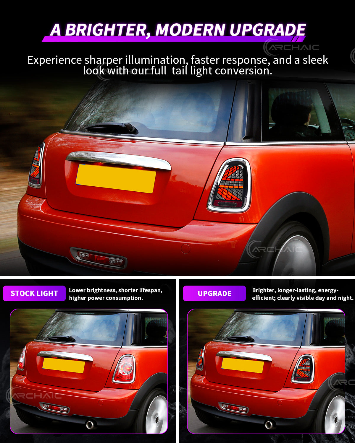Archaic Full LED Tail Lights for MINI Cooper R56 Hatchback (2007–2014)