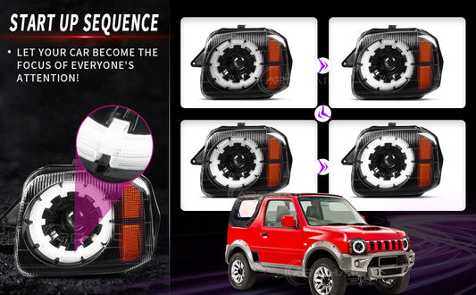 OEM Style LED Headlights Compatible with Suzuki Jimny 2007–2015 | Projector Upgrade