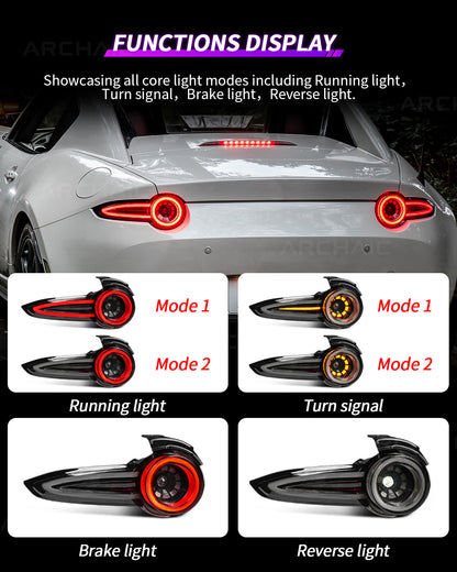 Archaic Reimagined Collection – ND MX-5 "Rotor Signature" LED Tail Lights (2016–Present)