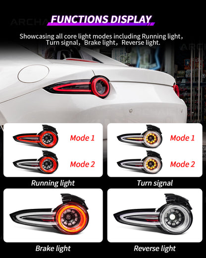 "Rotor Signature" Tail Lights for Miata MX-5 ND 2016-2026 | Archaic Reimagined Collection