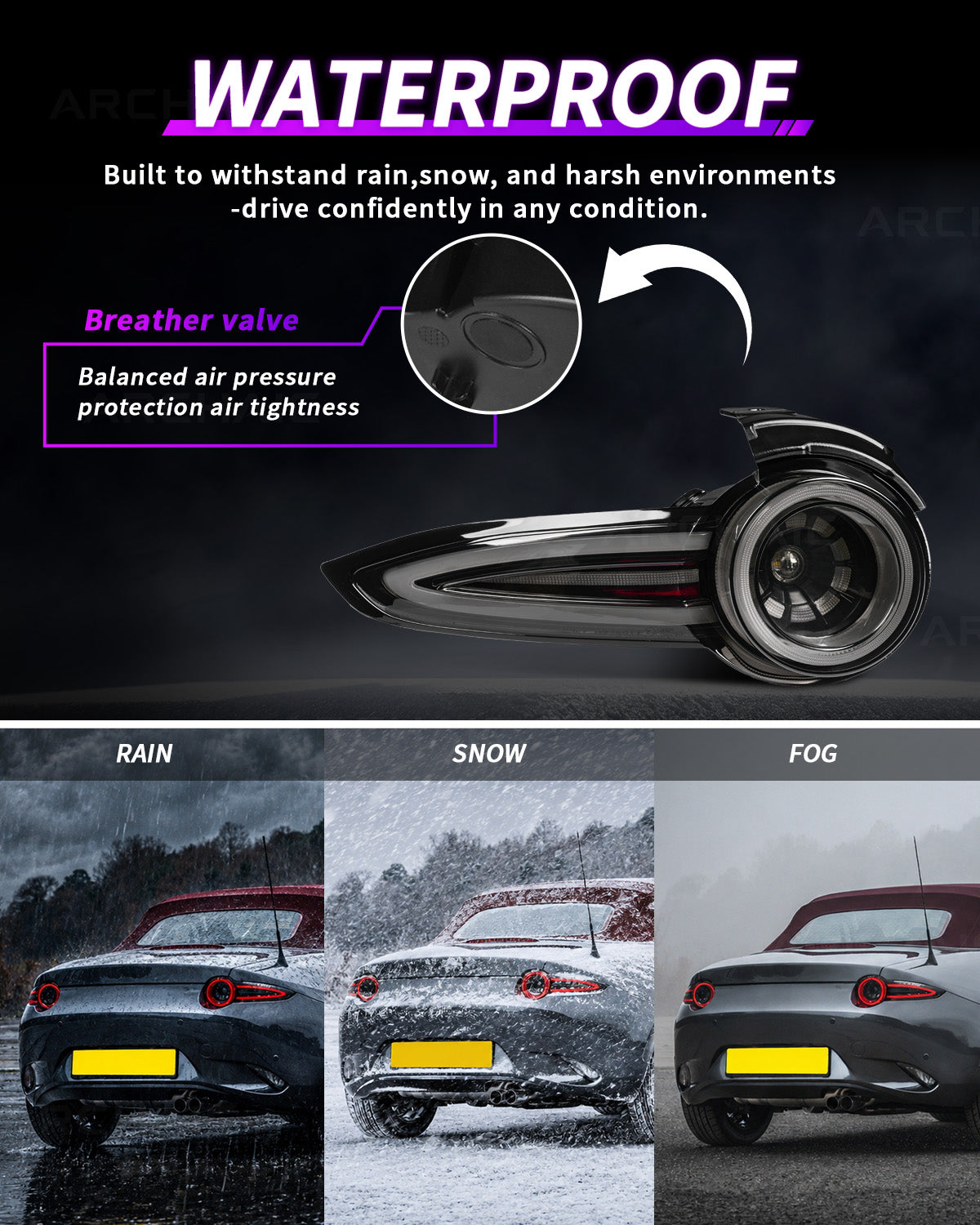 Archaic Reimagined Collection – ND MX-5 "Rotor Signature" LED Tail Lights (2016–Present)