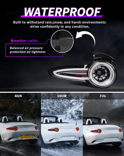 "Rotor Signature" Tail Lights for Miata MX-5 ND 2016-2026 | Archaic Reimagined Collection