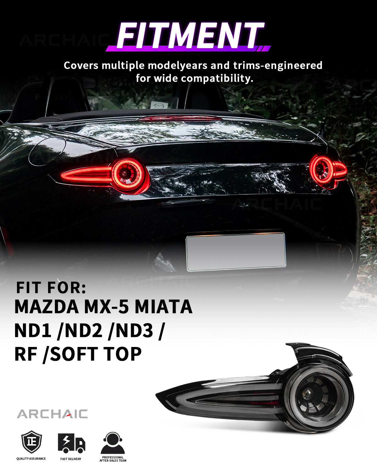 Archaic Reimagined Collection – ND MX-5 "Rotor Signature" LED Tail Lights (2016–Present)
