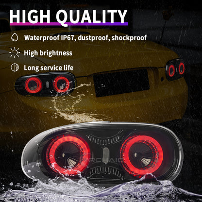 Night view of Archaic LED tail lights on Mazda MX-5 NC