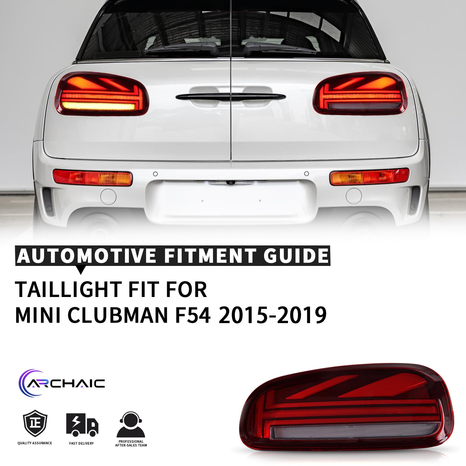 Feux Arrière LED Archaic Pour Mini Clubman F54 (2015-2023) - Clignotant Séquentiel, DRL Animé - Paire