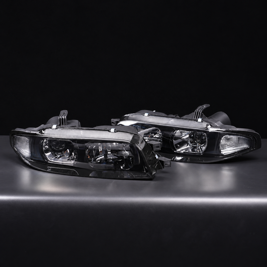 Faros delanteros LED de recambio para Nissan Skyline R33 GT-R 1995–1998 | Par de conjuntos de faros delanteros con mejora de bombilla LED