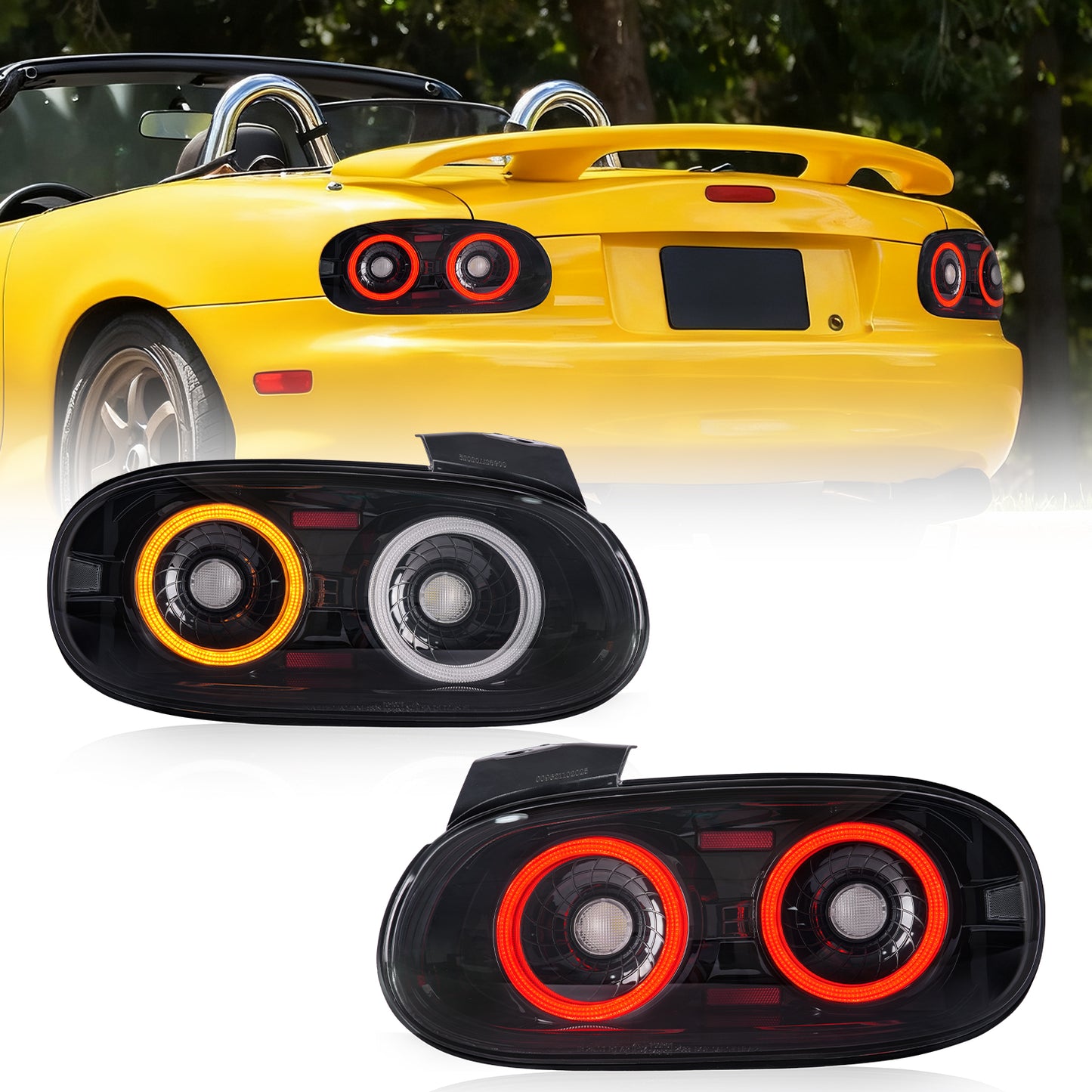 Archaic Full LED Tail Lights for Mazda MX-5 Miata NB 1998–2005 | 3D Animation DRL