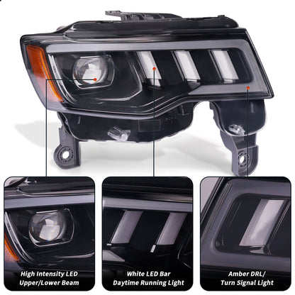 LED Projector Headlights Assembly For Jeep Grand Cherokee 2017-2021