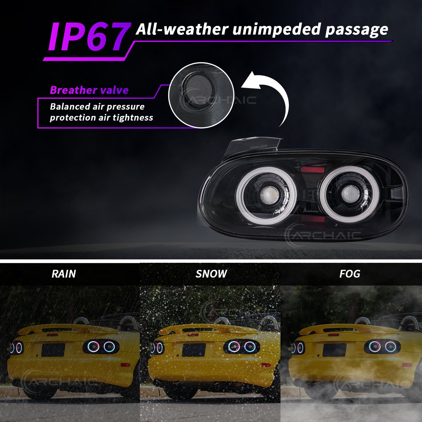Archaic JDM Style LED Tail Lights for Mazda MX-5 Miata NB 1998–2005 | RGB Pair Upgrade