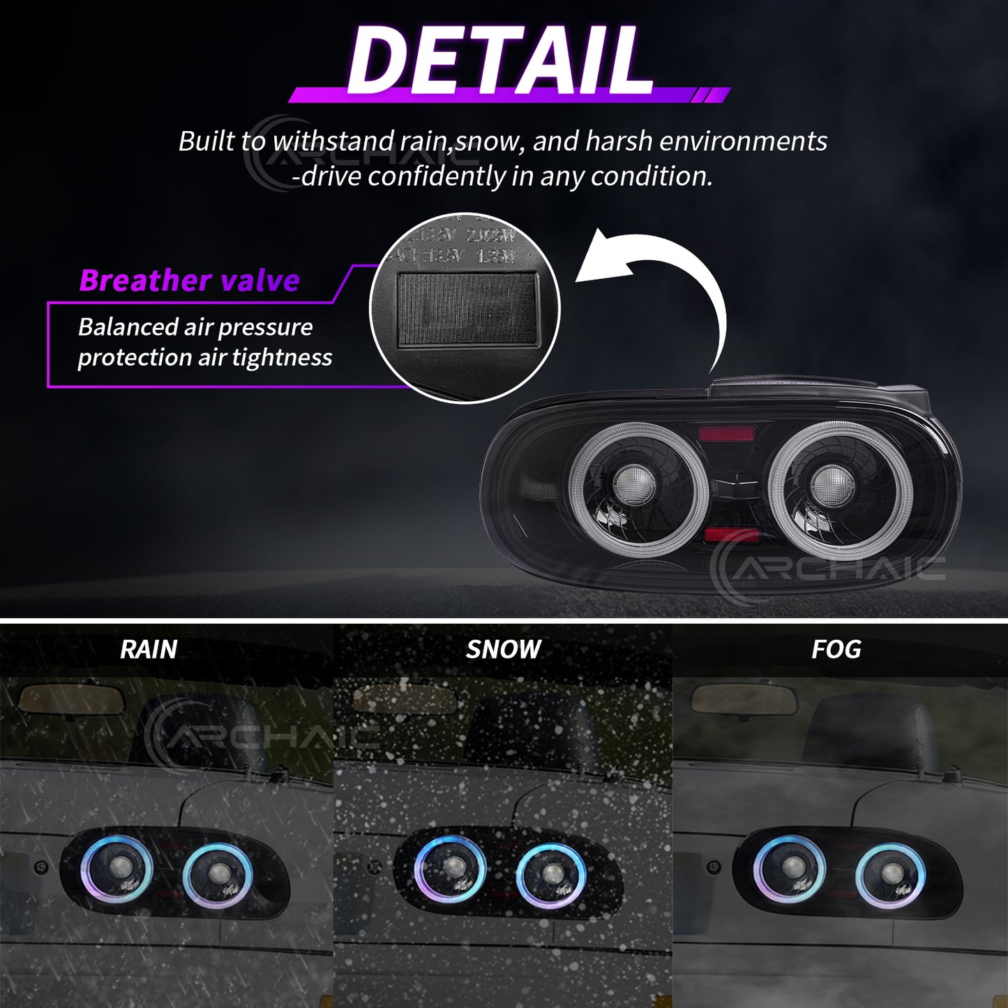Faros traseros LED RGB Arcaicos para Mazda Miata NA (1989–1997) | Certificación E-Mark | Control por aplicación | Actualización Plug & Play