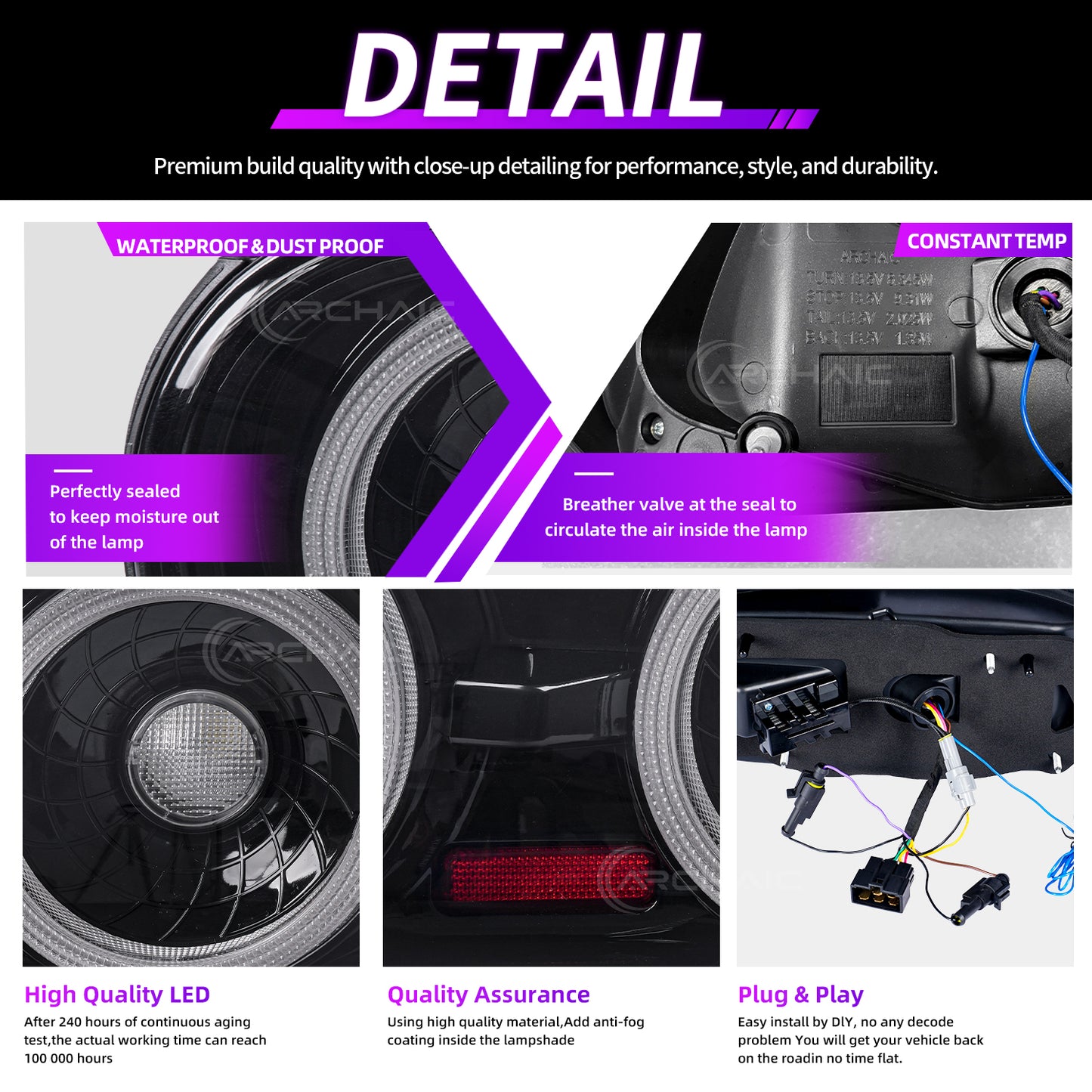 Faros traseros LED RGB Arcaicos para Mazda Miata NA (1989–1997) | Certificación E-Mark | Control por aplicación | Actualización Plug & Play