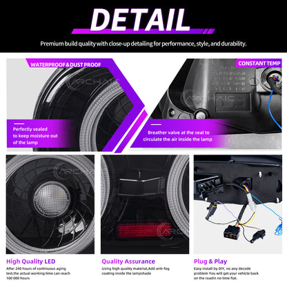 Faros traseros LED RGB Arcaicos para Mazda Miata NA (1989–1997) | Certificación E-Mark | Control por aplicación | Actualización Plug & Play
