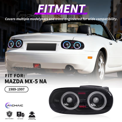 Faros traseros LED RGB Arcaicos para Mazda Miata NA (1989–1997) | Certificación E-Mark | Control por aplicación | Actualización Plug & Play