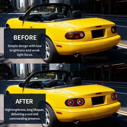 Archaic Full-LED Tail Lights for Mazda MX-5 Miata NA 1989–1997 | Smoke Edition