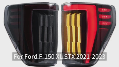 Full LED Tail Lights Assembly For Ford F-150 XL STX 2021-2023,Smoked