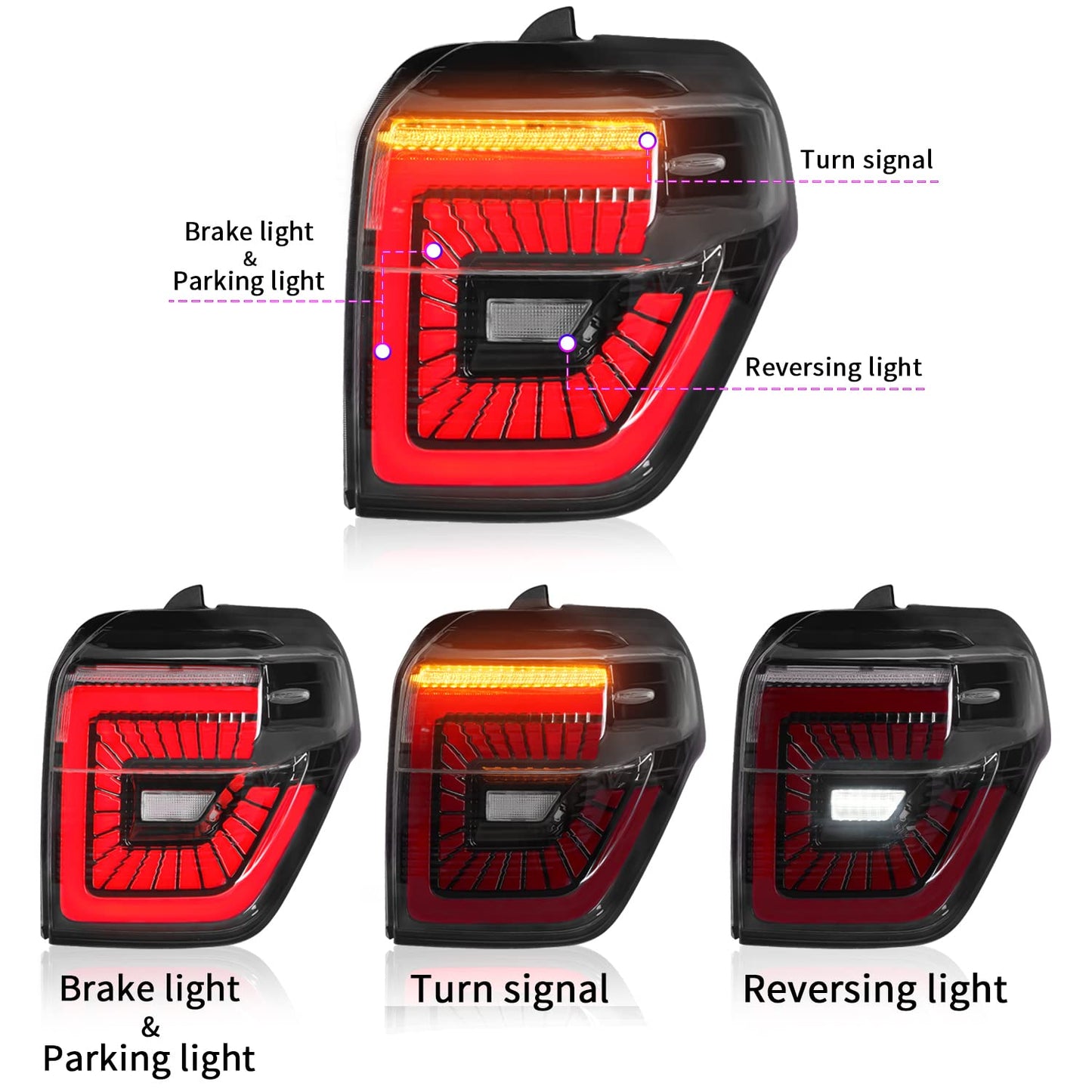 Full LED Tail Lights Assembly For Toyota 4Runner 2014-2021