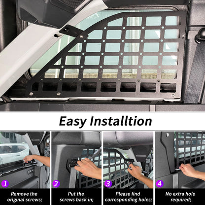 Rear Window Molle Panel For Ford Bronco 2021-2023 4-Door,1 Pair