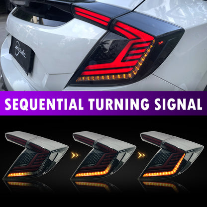 Full LED Tail Lights Assembly For 10th Gen Honda Civic Type R Hatchback 2016-2021