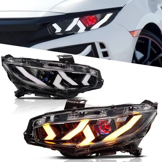 Full LED Headlights Assembly For 10th Gen Honda Civic 2016-2022