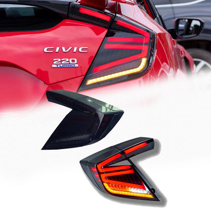 Full LED Tail Lights Assembly For 10th Gen Honda Civic Type R Hatchback 2016-2021