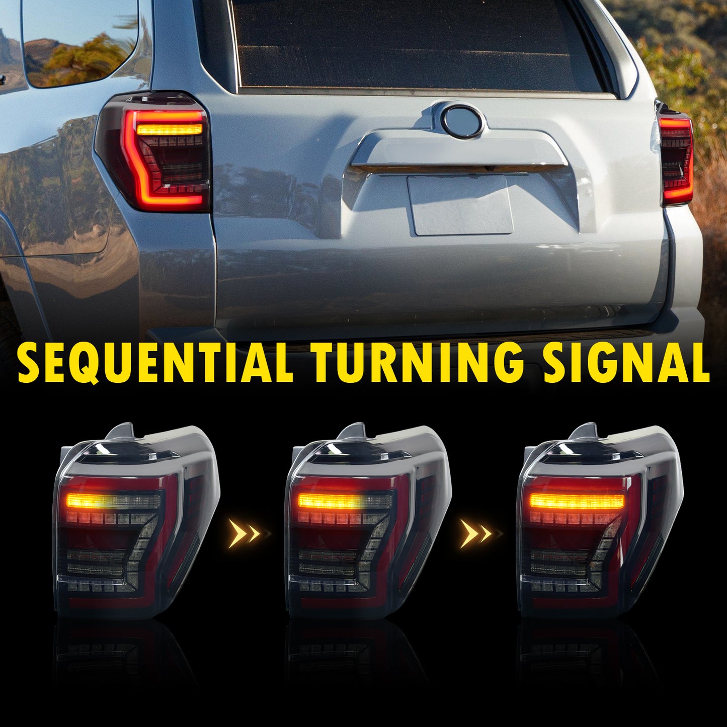 Full LED Tail Lights Assembly For Toyota 4Runner 2014-2021