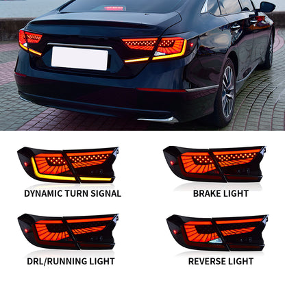 Full LED Tail Lights Assembly For 10th Gen Honda Accord 2018-2022