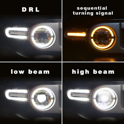 Full LED Headlights Assembly For Toyota FJ Cruiser 2007-2021