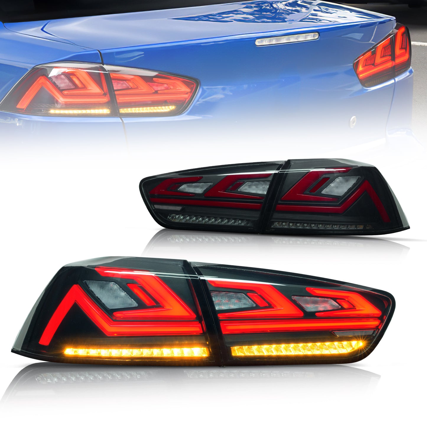 Full LED Tail Lights Assembly For Mitsubishi Lancer EVO X ES 2008-2020