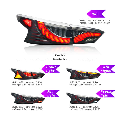 Full LED Tail Lights Assembly For 6th Gen Nissan Altima  2019-2022