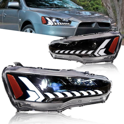 Full LED Headlights Assembly For Mitsubishi Lancer & EVO X 2008-2018