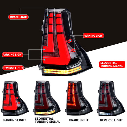 Full LED Tail Light Assembly For Lexus GX400/GX460 2010-2022 Toyota Prado 2010-2020