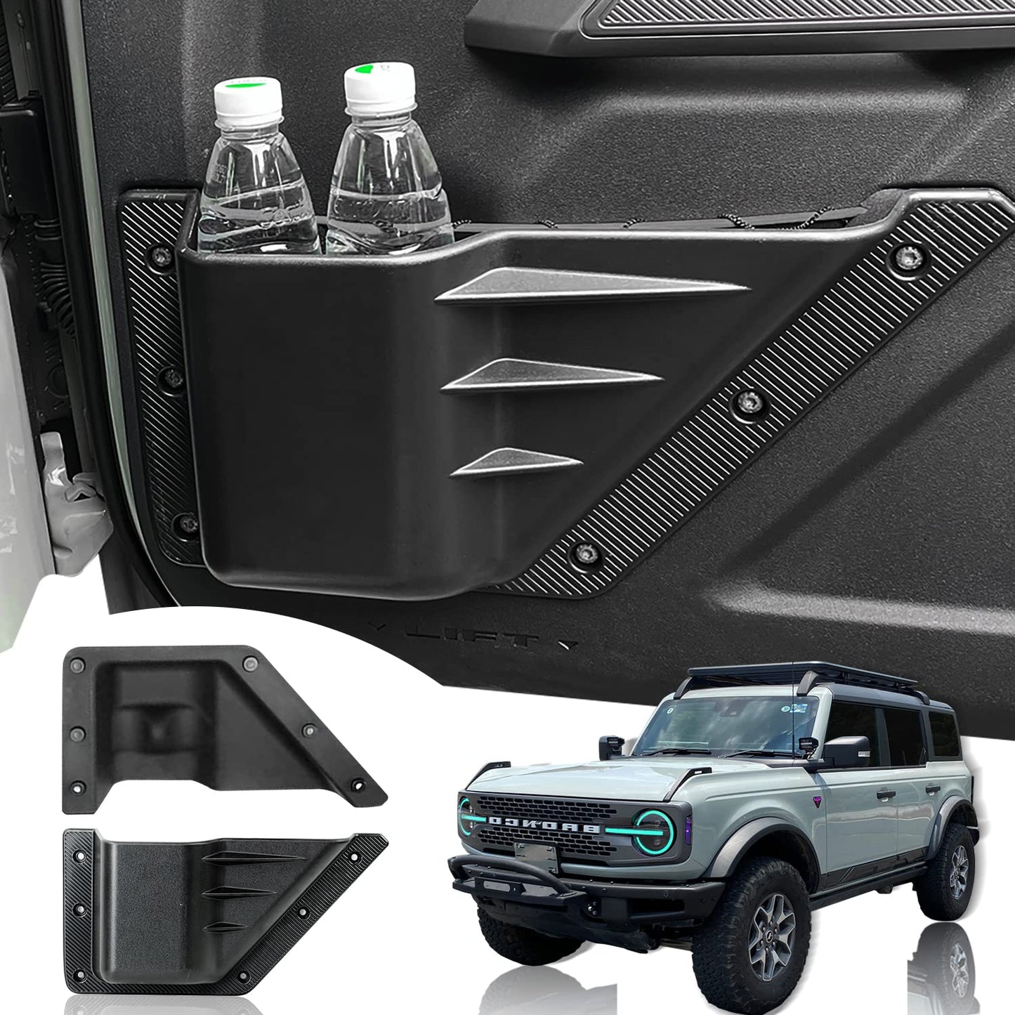 Front Door Storage Pockets For Ford Bronco 2021-2023 2/4-Door