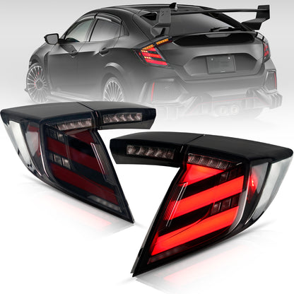 Full LED Tail Lights Assembly For 10th Gen Honda Civic Type R Hatchback 2016-2021 With E-mark certification