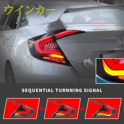 Full LED Tail Lights Assembly For 10th Gen Honda Civic Sedan 2016-2021