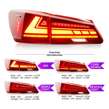 Full LED Tail Lights Assembly For Lexus Sedan IS250 2006-2012