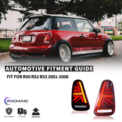 Full LED Tail Lights Assembly For Mini Cooper R50-R53 2001-2008,E-mark approved