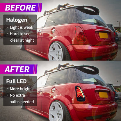 Full LED Tail Lights Assembly For Mini Cooper R50-R53 2001-2008,E-mark approved