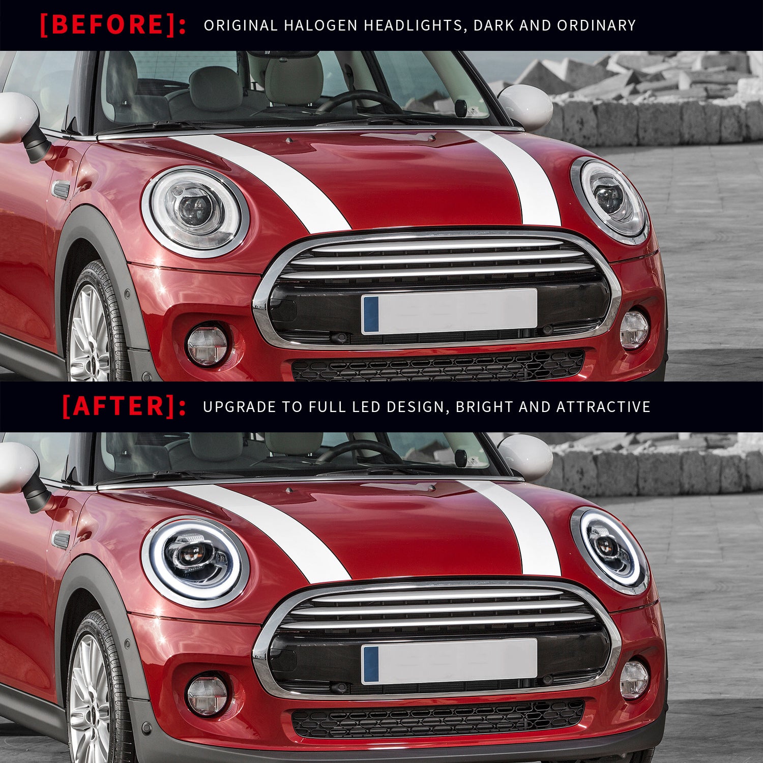 VLAND Full LED Headlights For BMW Mini Cooper F56 2014-2018 – DRL With Animation, Sequential Turn Signals